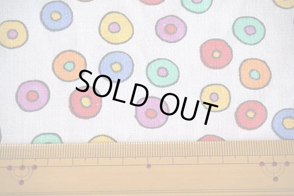 画像2: カラフルな◎のファブリック（訳ありはぎれ）