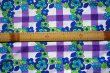 画像2: 花とチェック（寒色系）ヴィンテージファブリック再入荷