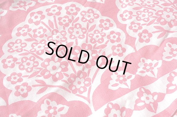 画像1: 【特価】ピンク×白の、切り絵風お花柄ファブリック