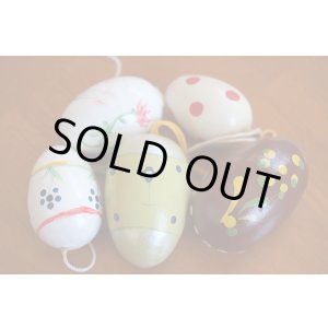画像: 【５個組】ナチュラル★ビンテージ木製イースターエッグ