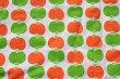 画像1: 70's★オレンジと黄緑の縦列リンゴ（ファブリック）