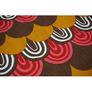 画像: ドイツ70年代◆暖色系のウロコ模様カーテン