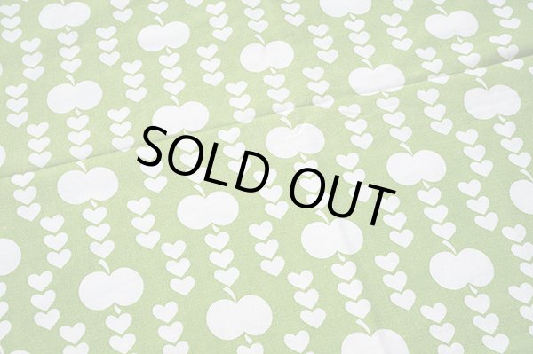 画像3: 70's★抹茶色×白のリンゴとハート（ピローケース）