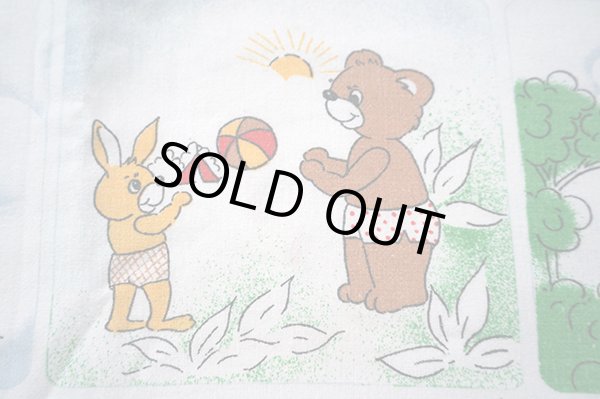 画像2: DDR★クマとウサギのバカンス♪ファブリック（大きめカット）