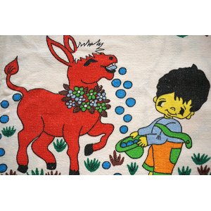 画像: ドイツ70's◆個性的な子供＆動物柄のファブリック