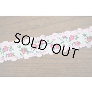 画像: 【300ｃｍ】ピンクのお花のファブリックレース