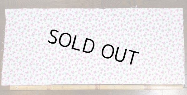 画像5: ドイツ70's◆ピンクの小鳥と花のファブリック（はぎれ）