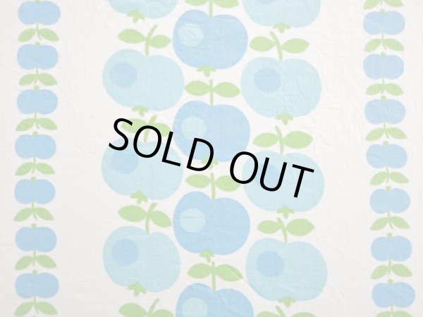 画像2: 70's●爽やかカラーの縦列リンゴ（はぎれ大）