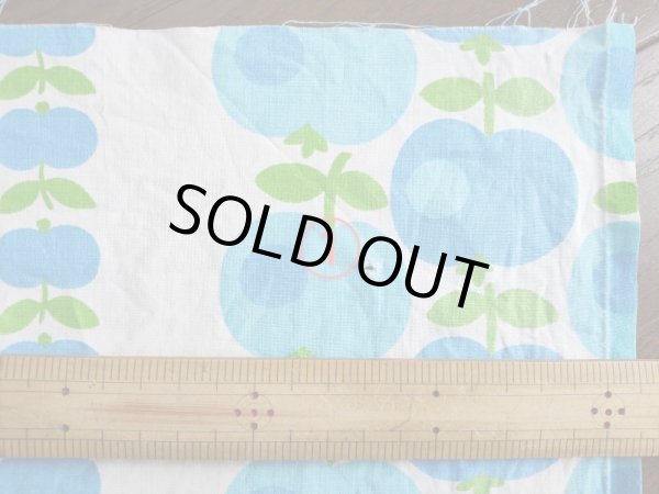 画像5: 70's●爽やかカラーの縦列リンゴ（はぎれ大）