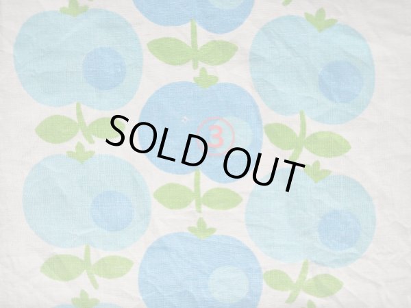 画像7: 70's●爽やかカラーの縦列リンゴ（はぎれ大）