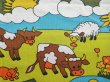 画像2: ドイツ70's●明るく楽しい農場のファブリック（はぎれ）