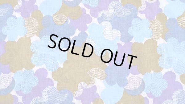 画像1: 70's●ふわふわ花雲と刺し子風ファブリック