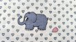 画像1: DDR★ゾウとハートのファブリック（白系）はぎれ