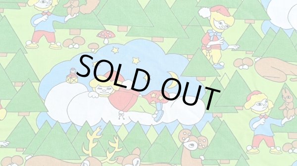 画像1: 70's◆夜空の森のザントマン（ファブリック）はぎれ