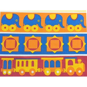 画像: ドイツ70's★可愛いモチーフのファブリックパネル風はぎれ