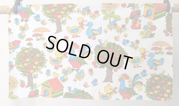 画像3: 70's★色んな種類の鳥や動植物たちの生地（はぎれ）