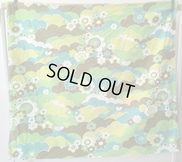 画像4: ドイツ70's★可愛いハートと花と雲（グリーン系）クッションカバー