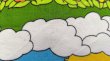 画像5: ドイツ70's◆農夫とカラフルな風景の生地（訳ありはぎれ）
