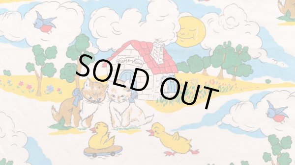 画像1: ネコの家＋鳥の追いかけっこ（はぎれ）