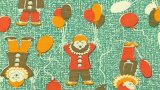 画像: DDR★人面風船とピエロのキモかわファブリック（はぎれ）