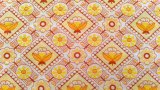 画像: ドイツ70's★幾何学テイストの花柄ファブリック（はぎれ）
