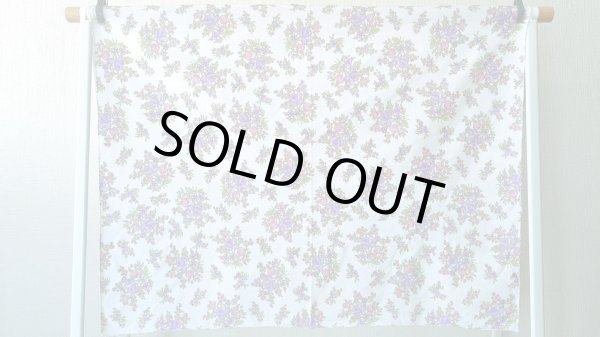 画像3: ドイツビンテージファブリック★ピンク〜紫系フラワー（はぎれ）