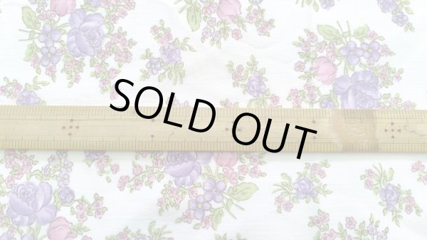 画像2: ドイツビンテージファブリック★ピンク〜紫系フラワー（はぎれ）