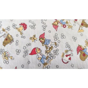 画像: キノコと小人おじさん（はぎれ）