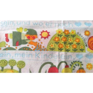 画像: 【グラジエラ】ドイツ語歌詞入りイラストファブリック(白地)