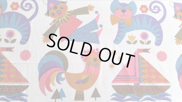 画像2: ドイツビンテージ★可愛いモチーフ大集合の大きめはぎれ