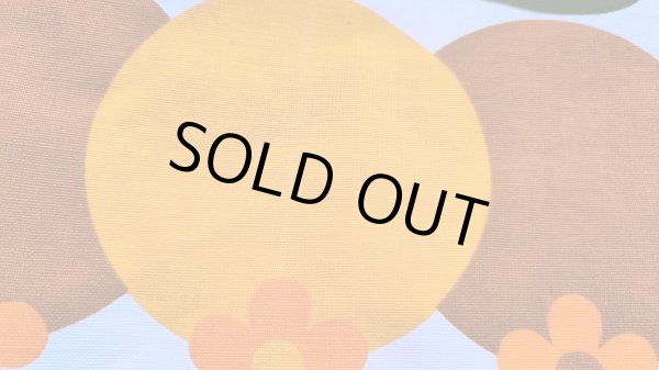 画像5: 北欧ビンテージ★大きな暖色系サークル＆花のファブリック