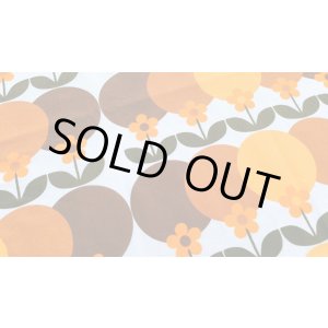 画像: 北欧ビンテージ★大きな暖色系サークル＆花のファブリック