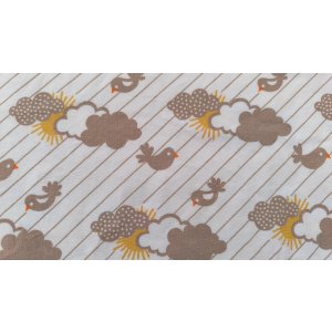 画像: ドイツ70年代★ラヴリ〜な鳥＆雲（はぎれ）