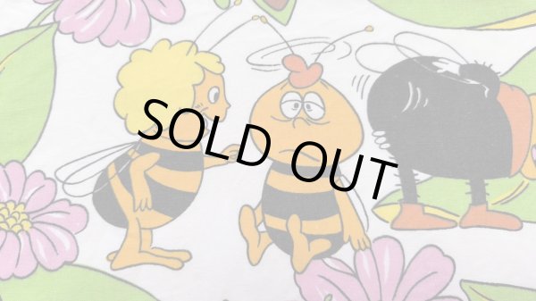 画像1: ドイツビンテージ◆みつばちマーヤ（白地はぎれ）