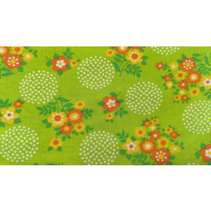 画像: ドイツ70's★お花と水玉サークル♪（はぎれ）