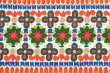 画像1: 幾何学＋花の生地（再入荷）