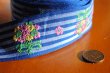 画像1: ストライプ＆花束（青）再入荷