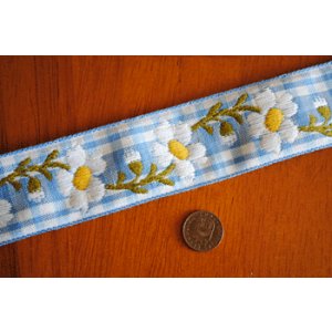 画像: ギンガムチェック＆お花（水色）再入荷