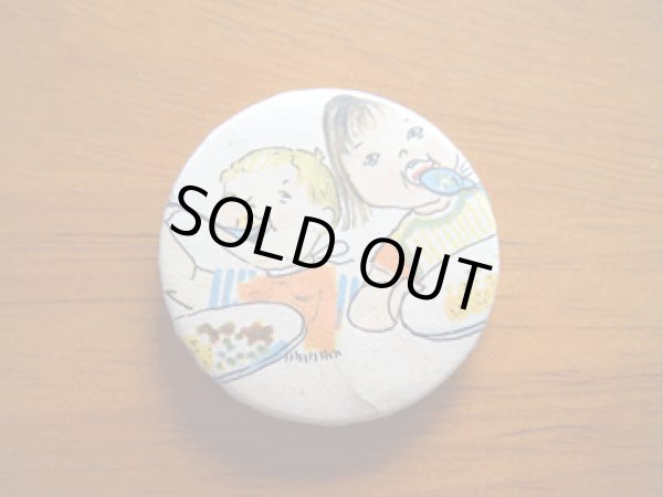 画像1: ヴィンテージ缶バッチ★仲良しきょうだい