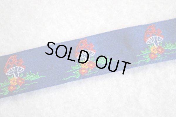 画像1: キノコのチロルリボン（青）