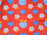 画像: 70's リンゴ・ハート・お花（はぎれ）