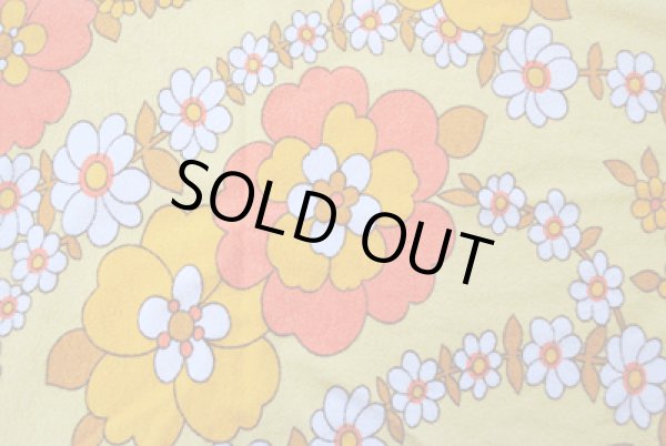 画像1: 70'sヒッピーフラワーネル生地