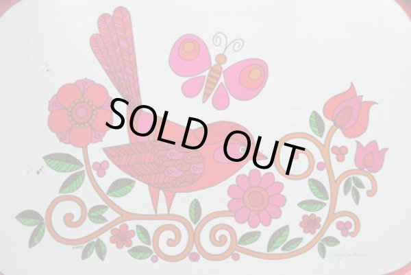 画像2: 70's 花鳥蝶のトレイ