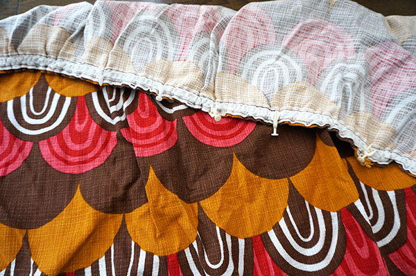 画像3: ドイツ70年代◆暖色系のウロコ模様カーテン
