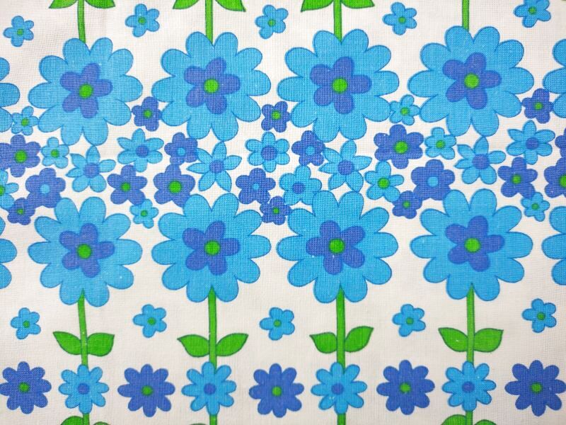 画像1: ドイツ70's★ゆるヒッピーフラワー♪ファブリック