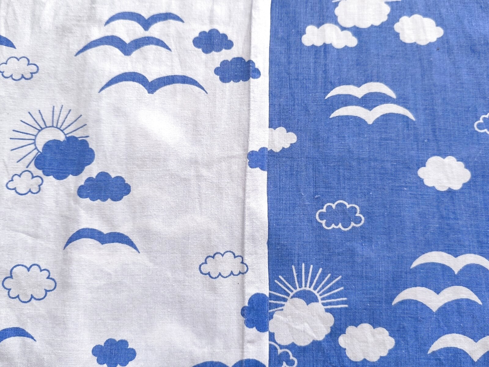 画像1: 青い鳥、白い鳥。2色はぎれセット