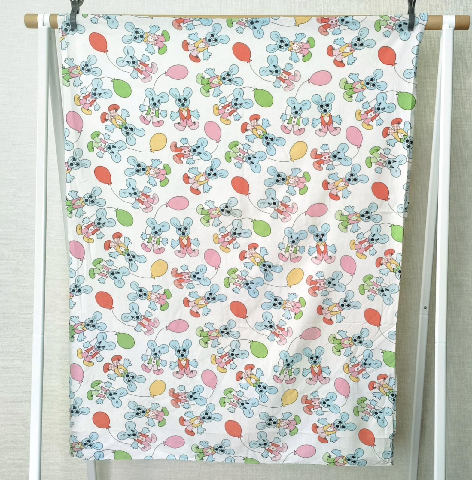 画像3: DDR★お目目パッチリ★ネズミと風船（水色系）はぎれ