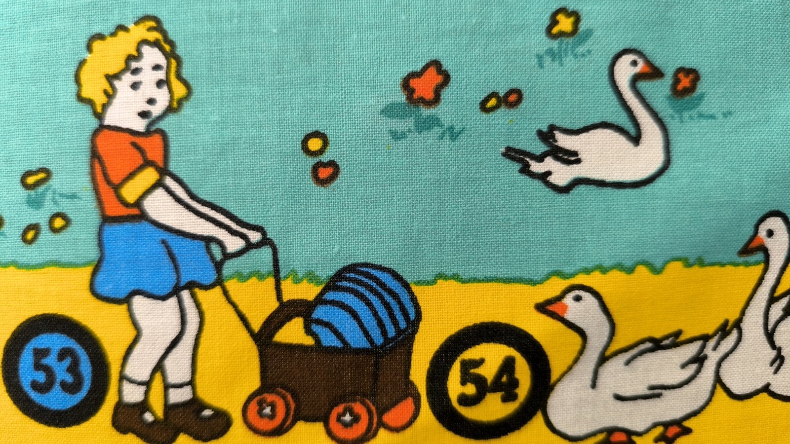 画像4: 【未使用品】ほのぼの数字とイラストのファブリック