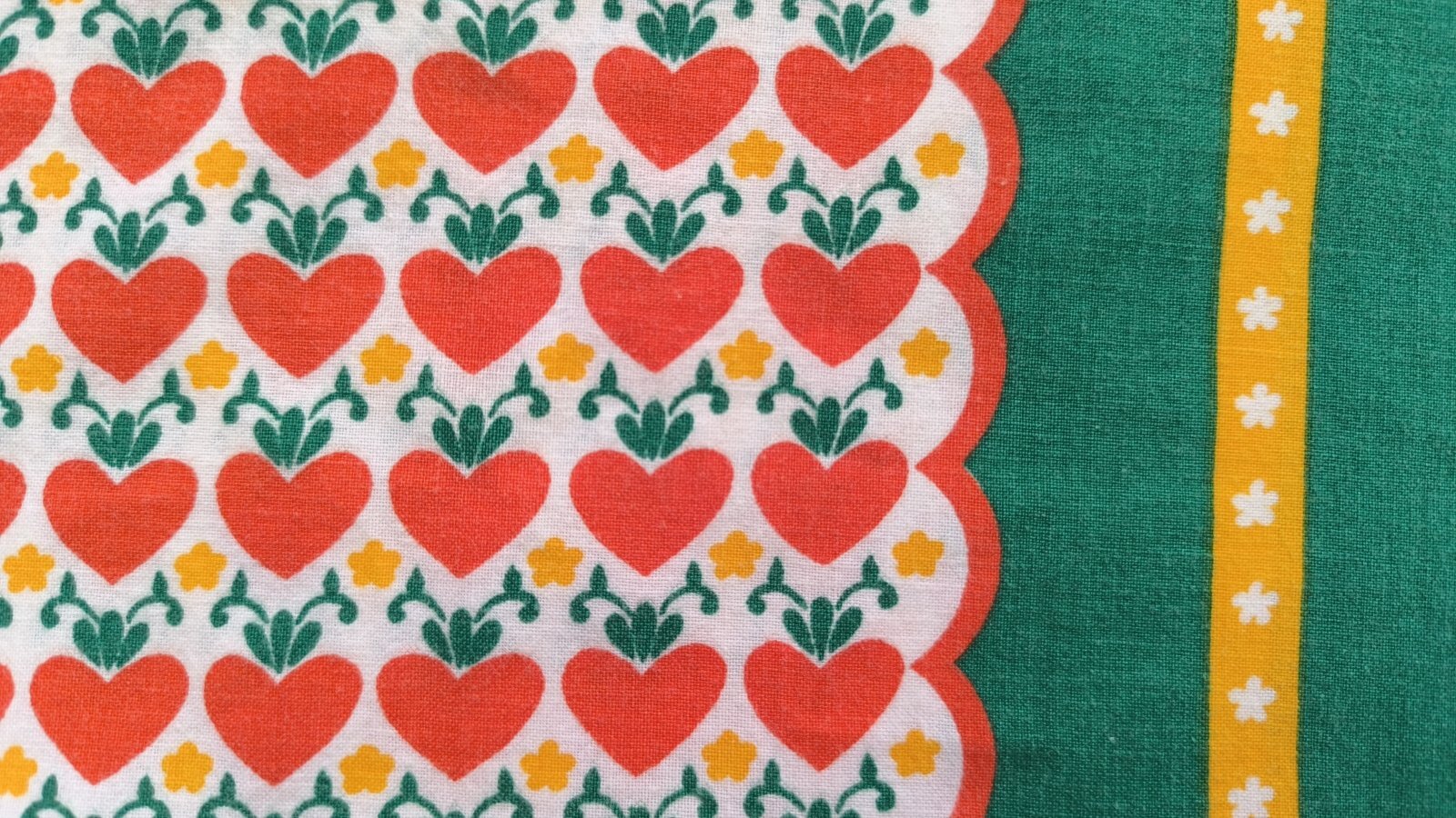 画像3: 70's★赤いハートと黄色い星の花（はぎれ）