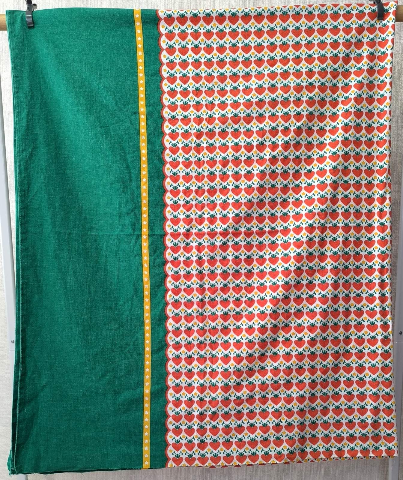 画像5: 70's★赤いハートと黄色い星の花（はぎれ）